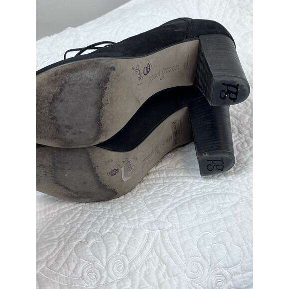 Paul Green Jansen Black Leather Lace Up Heel Suede Sandals - Size 8 - Picture 11 of 11